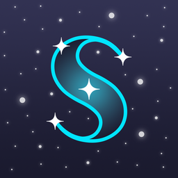 The Sideris app icon: a stylised S drawn as a constellation over a navy sky, inside a reticle